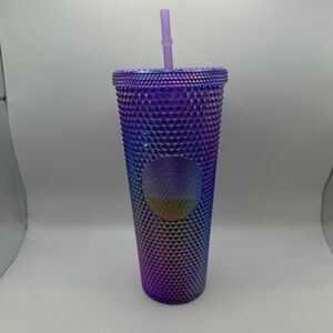 NWT Starbucks Korea Purple Oil Slick Studded Venti Tumbler Overseas Cup